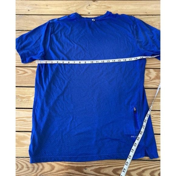 Nike Dri Fit Running Top Size Large Men’s Blue Short Sleeve - Picture 7 of 7